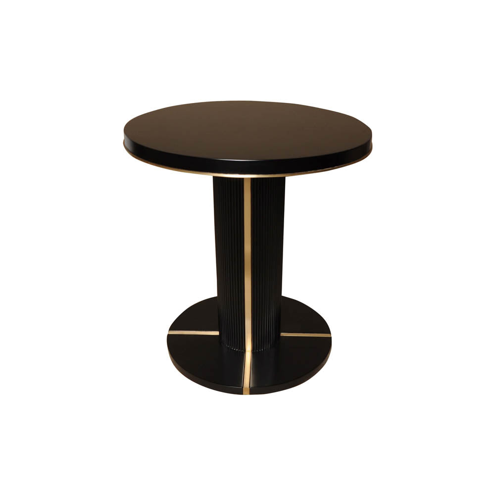 Zion Dark Brown Wooden with Gold Frame Side Table | Modern Furniture + Decor