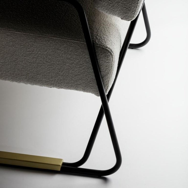 Apollo Armchair Black Iron with Brushed Brass Details | Modern Furniture + Decor