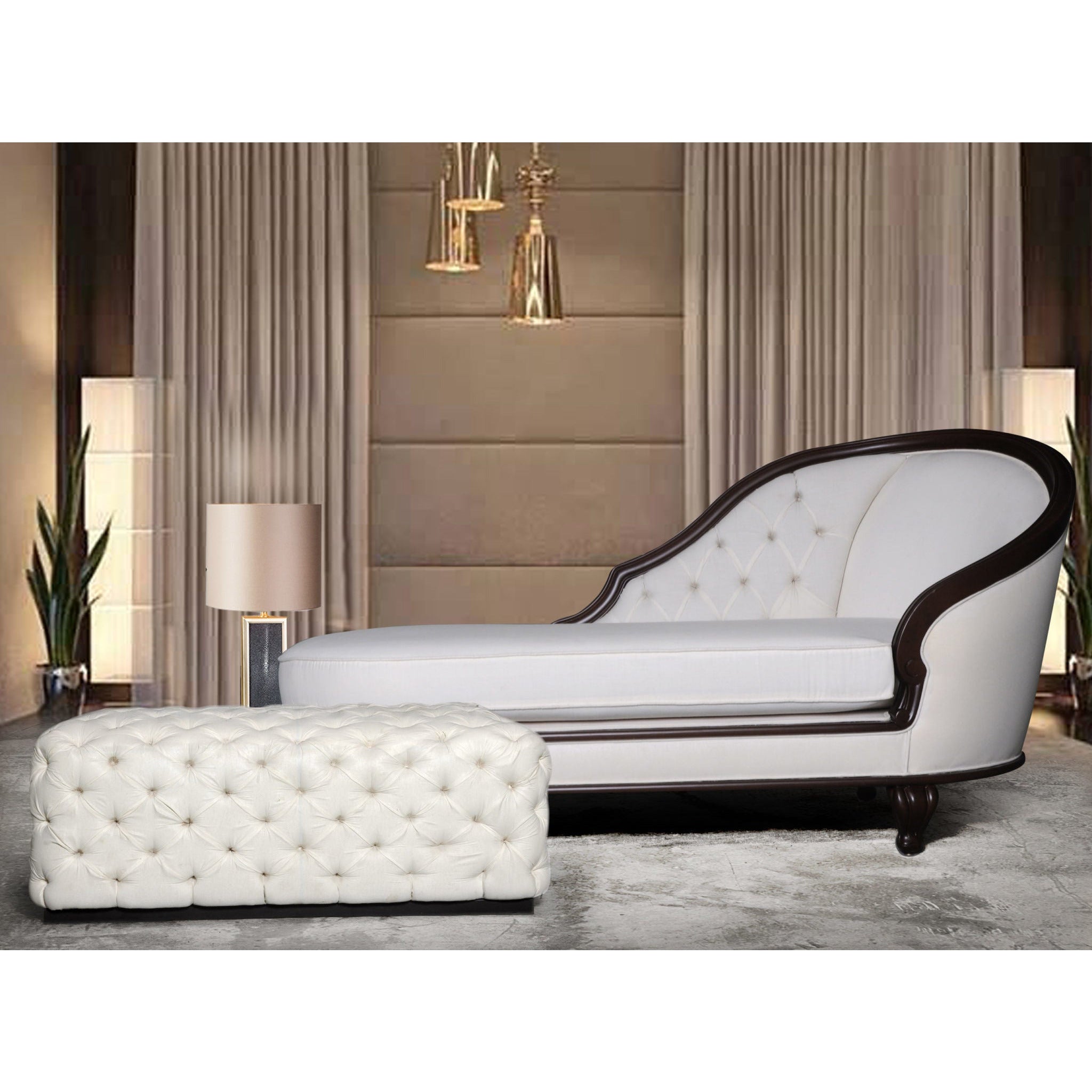 Audrey Tufted Upholstered Ottoman | Modern Furniture + Decor