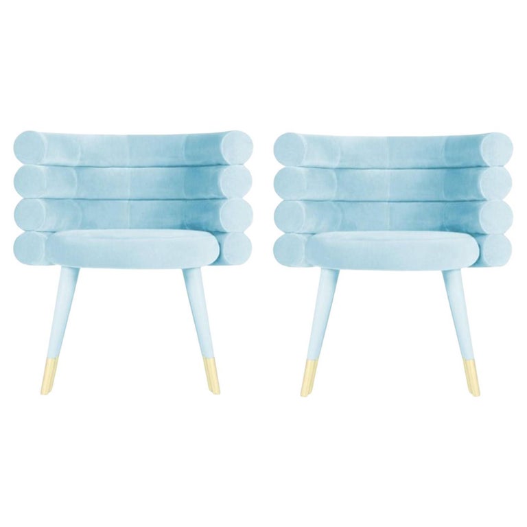 Set of 2 Sky Blue Marshmallow Dining Chairs, Royal Stranger | Modern Furniture + Decor