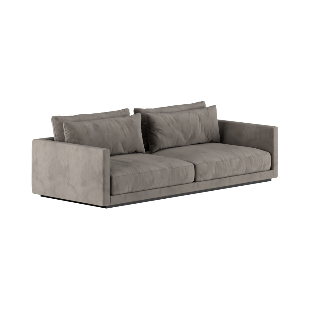 Fabian Grey Velvet Two Seater Sofa | Modern Furniture + Decor