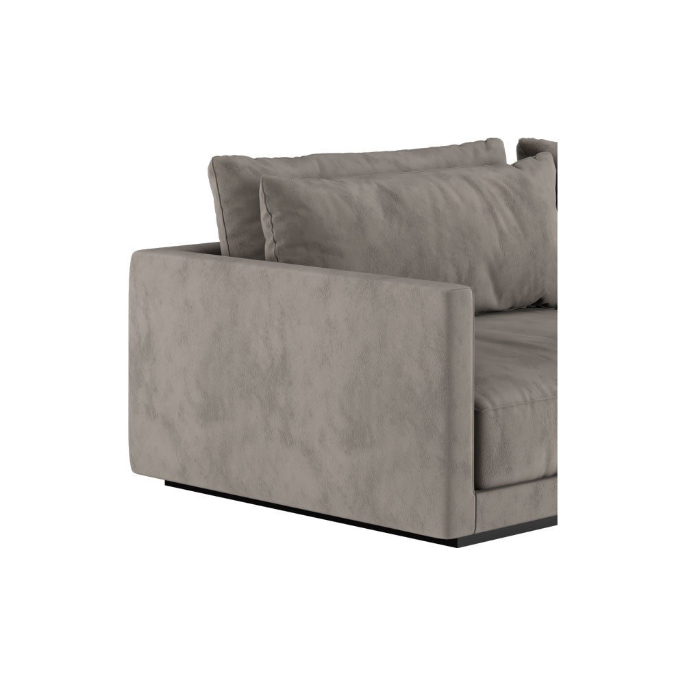 Fabian Grey Velvet Two Seater Sofa | Modern Furniture + Decor