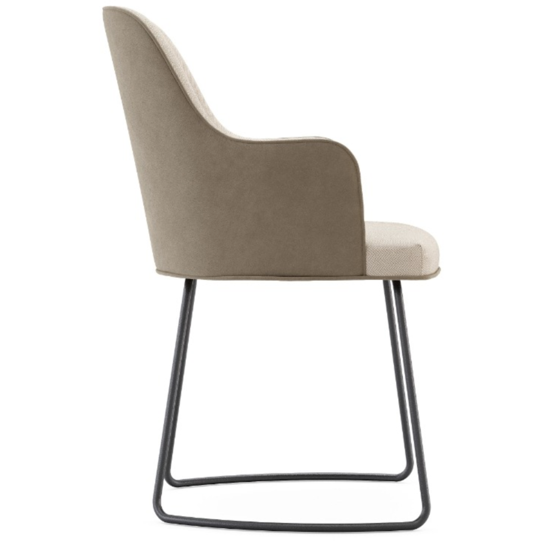 Domkapa Anna Chair with Armrests & Metal Sled Baseboard - A Pair - Customisable | Modern Furniture + Decor